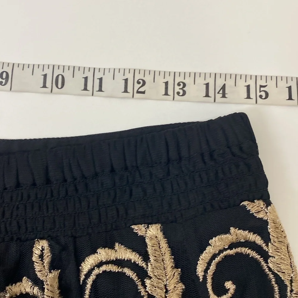 Soft Surroundings Embroidered Skirt Fairy Goth Gold‎ Romantic